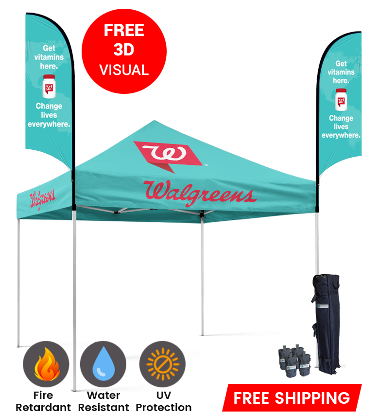 10x10 Canopy – 2 Piece 9ft Feather Flags