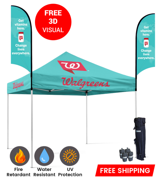 10x10 Canopy – 2 Piece 9ft Feather Flags