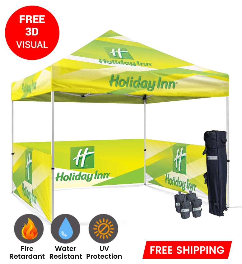 10x10 Canopy – 3 Side Half Walls