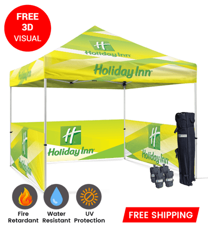 10x10 Canopy – 3 Side Half Walls