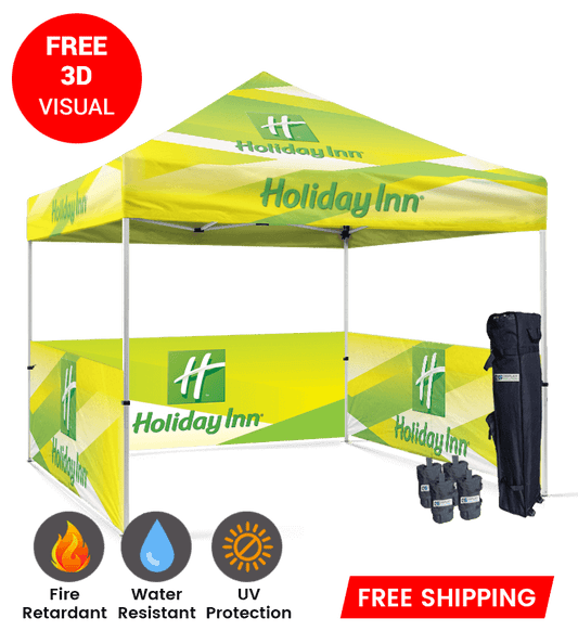 10x10 Canopy – 3 Side Half Walls
