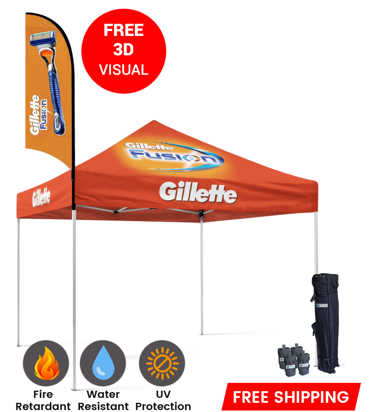 10x10 Canopy – 9ft Feather Flag