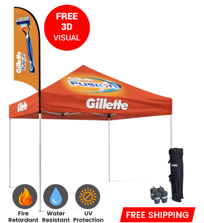 10x10 Canopy – 9ft Feather Flag
