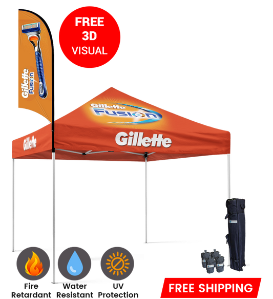 10x10 Canopy – 9ft Feather Flag