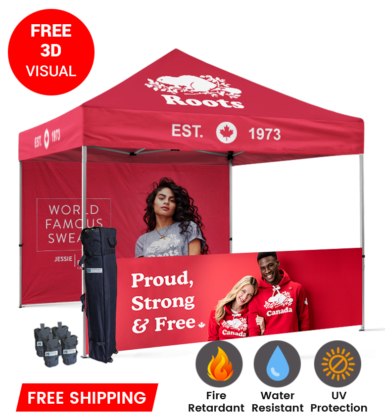 10x10 Canopy – Back Wall & Half Wall