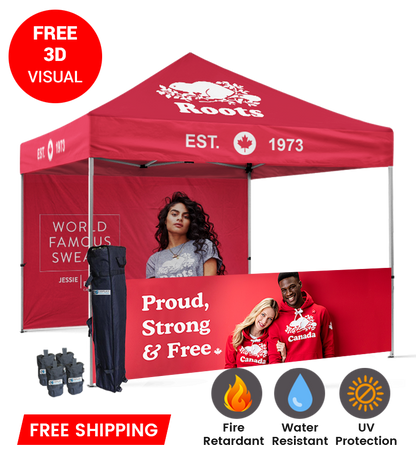 10x10 Canopy – Back Wall & Half Wall
