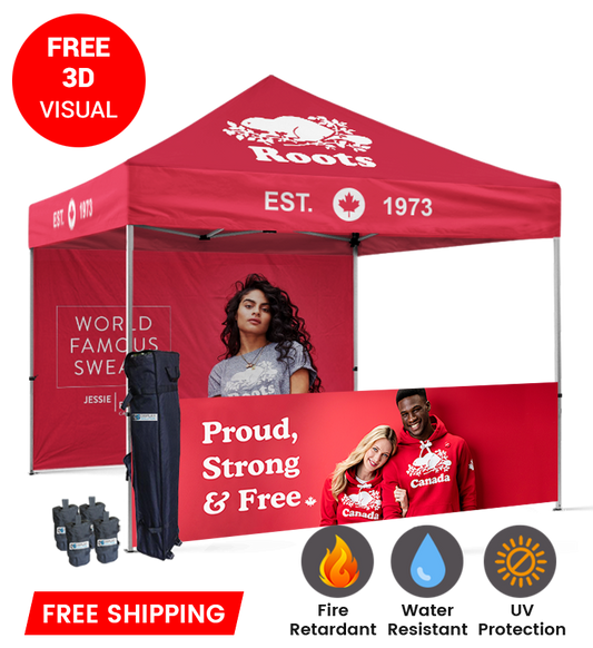 10x10 Canopy – Back Wall & Half Wall