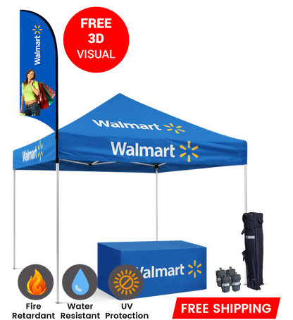 10x10 Canopy – Table Throw & 9ft Flag