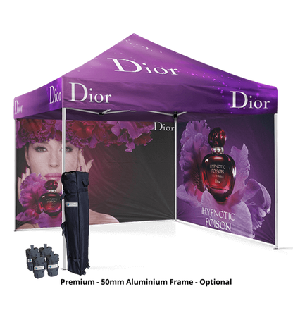 10x10 Custom Canopy Tent – Roof, Frame & 2 Full Walls