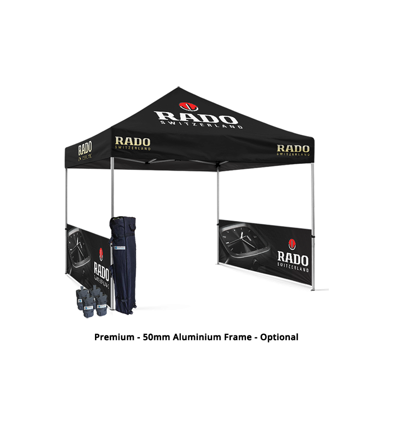 10x10 Canopy – 2 Side Half Walls