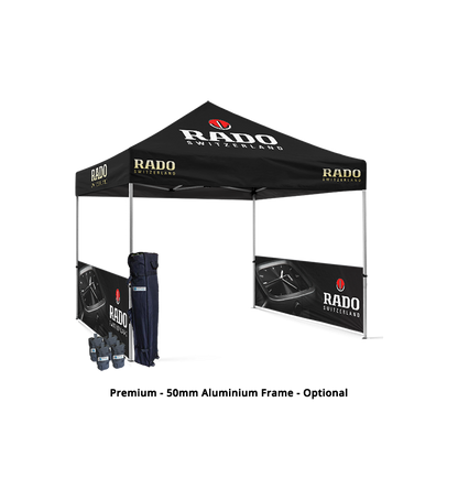 10x10 Canopy – 2 Side Half Walls