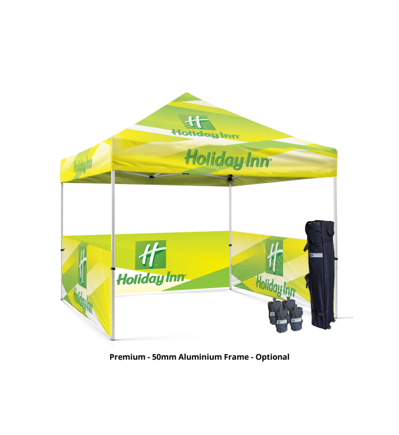 10x10 Canopy – 3 Side Half Walls