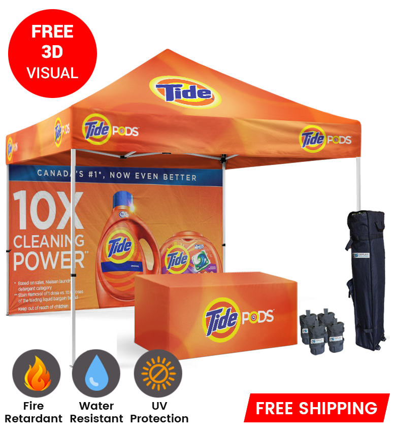 10x10 Canopy – Back Wall & Table Throw