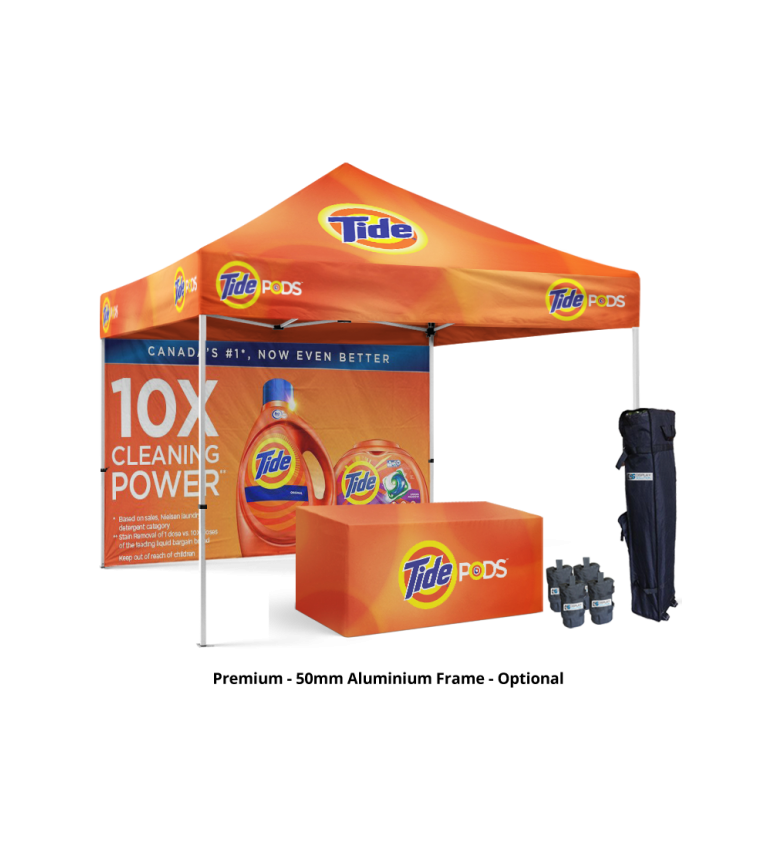 10x10 Canopy – Back Wall & Table Throw