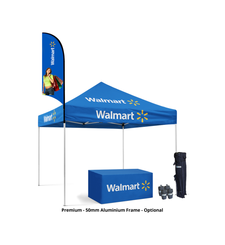 10x10 Canopy – Table Throw & 9ft Flag