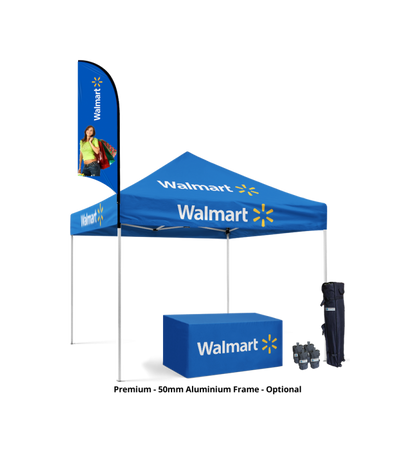 10x10 Canopy – Table Throw & 9ft Flag