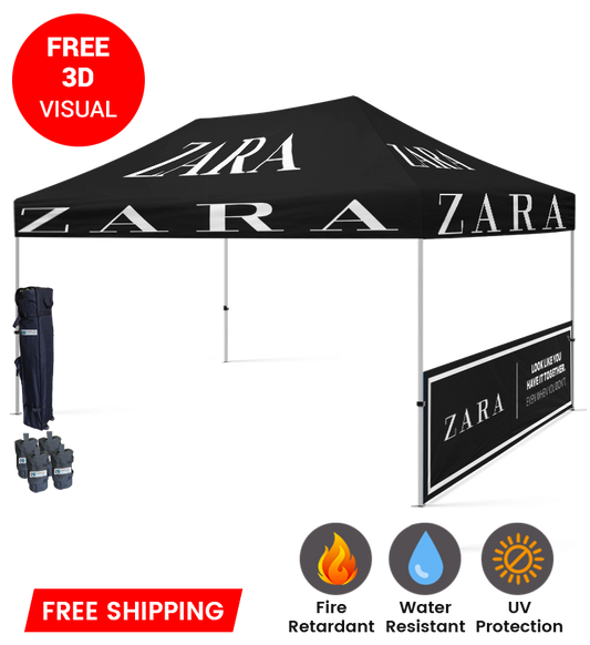 10x15 Canopy – 1 Half Wall