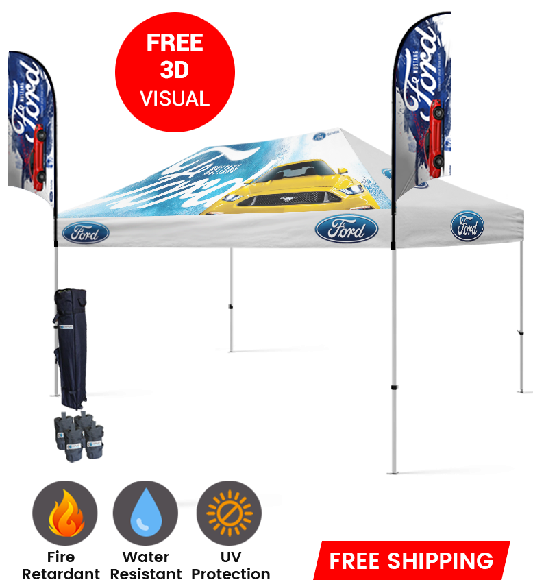 10x15 Canopy – 2 Piece 9ft Feather Flags