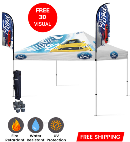 10x15 Canopy – 2 Piece 9ft Feather Flags