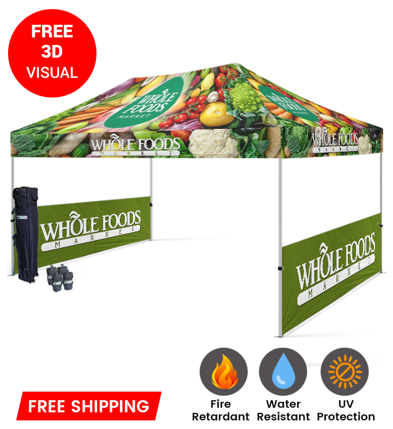 10x15 Canopy – 2 Side Half Walls