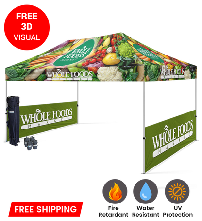 10x15 Canopy – 2 Side Half Walls