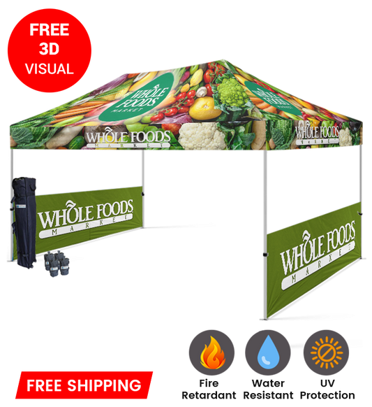 10x15 Canopy – 2 Side Half Walls