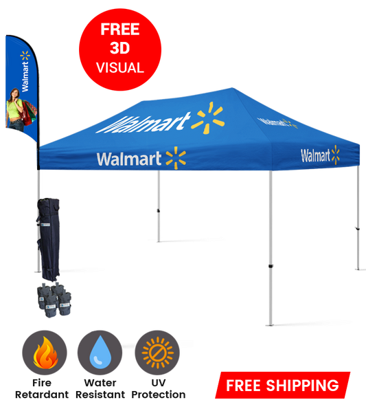 10x15 Canopy – 9ft Feather Flag