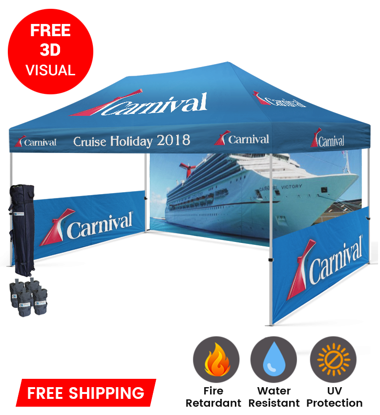 10x15 Canopy – Back Wall & 2 Half Walls