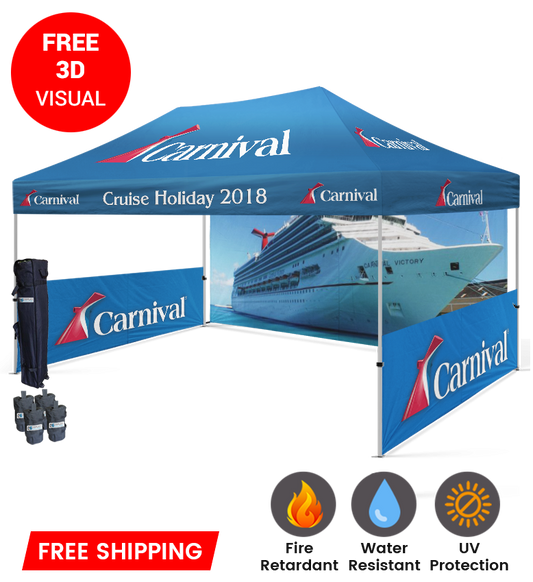10x15 Canopy – Back Wall & 2 Half Walls