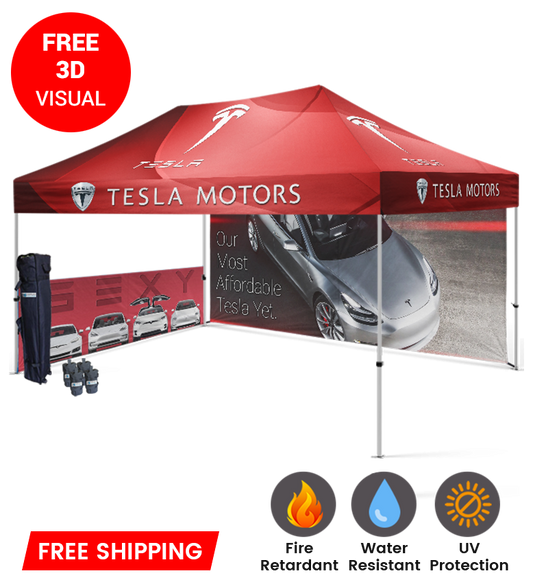 10x15 Canopy – Back Wall & Half Wall