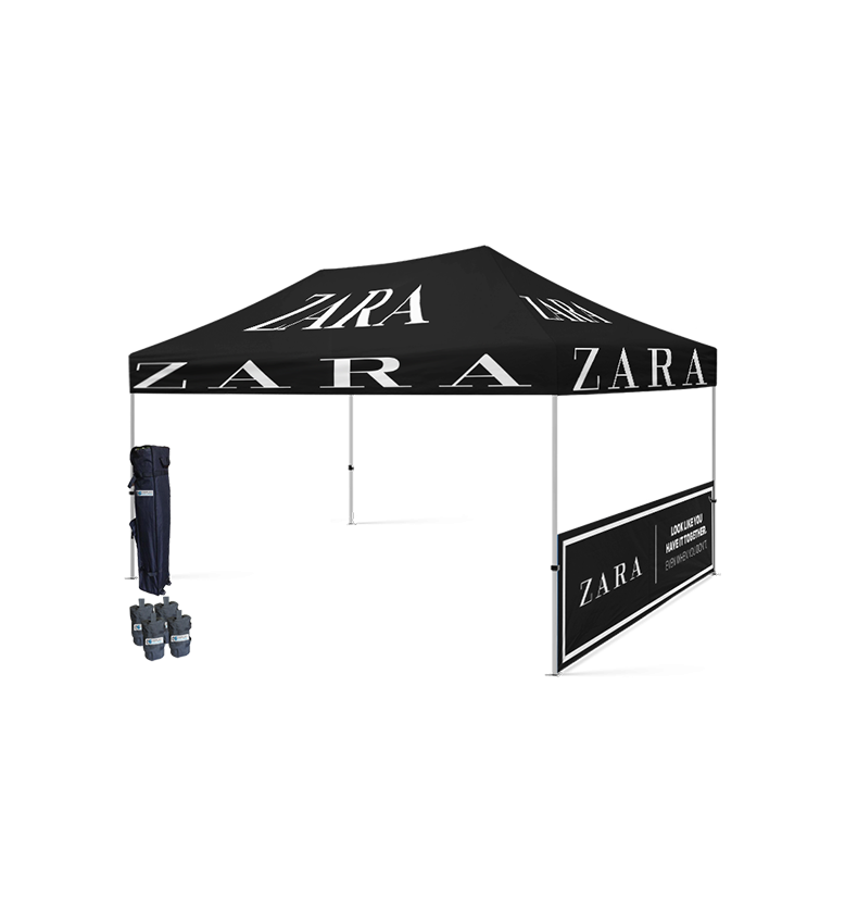 10x15 Canopy – 1 Half Wall