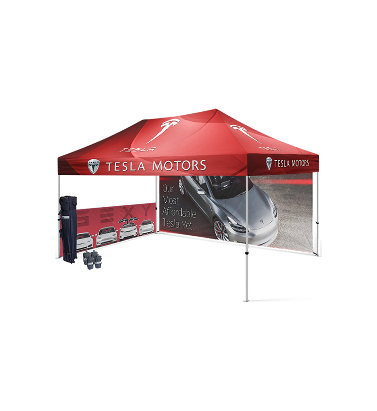 10x15 Canopy – Back Wall & Half Wall