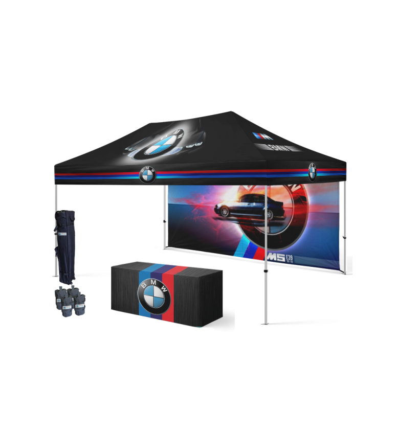 10x15 Canopy – Back Wall & Table Throw