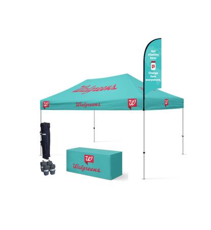 10x15 Canopy – Table Throw & 9ft Flag