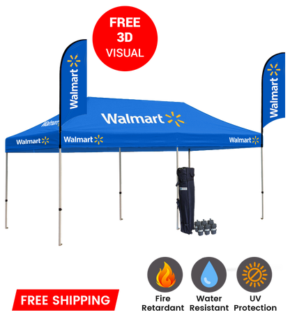 10x20 Canopy – 2 Piece 9ft Feather Flags