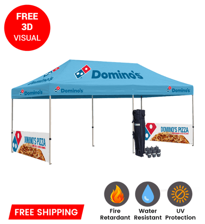 10x20 Canopy – 2 Side Half Walls