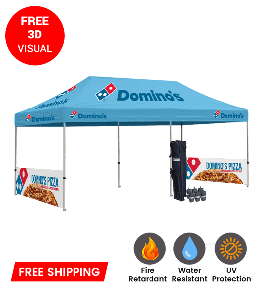 10x20 Canopy – 2 Side Half Walls