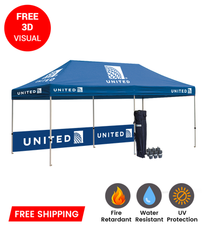 10x20 Canopy – 3 Full Walls & Half Wall