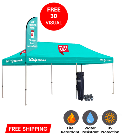 10x20 Canopy – 9ft Feather Flag