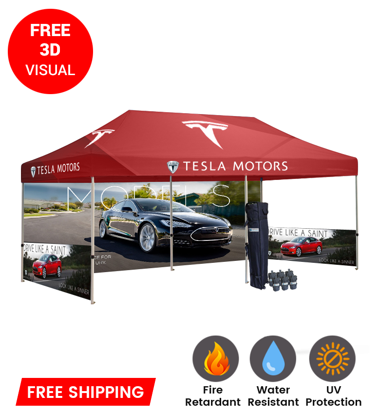 10x20 Canopy – Back Wall & 2 Half Walls
