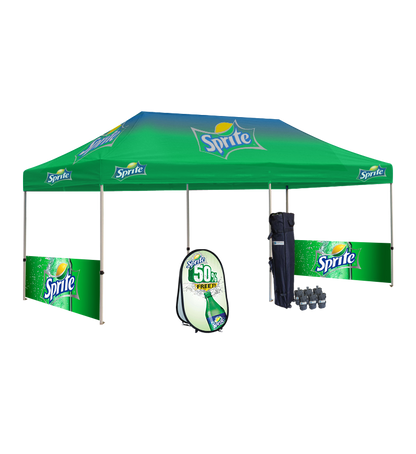 10x20 Canopy – 2 Half Walls & Vertical Banner