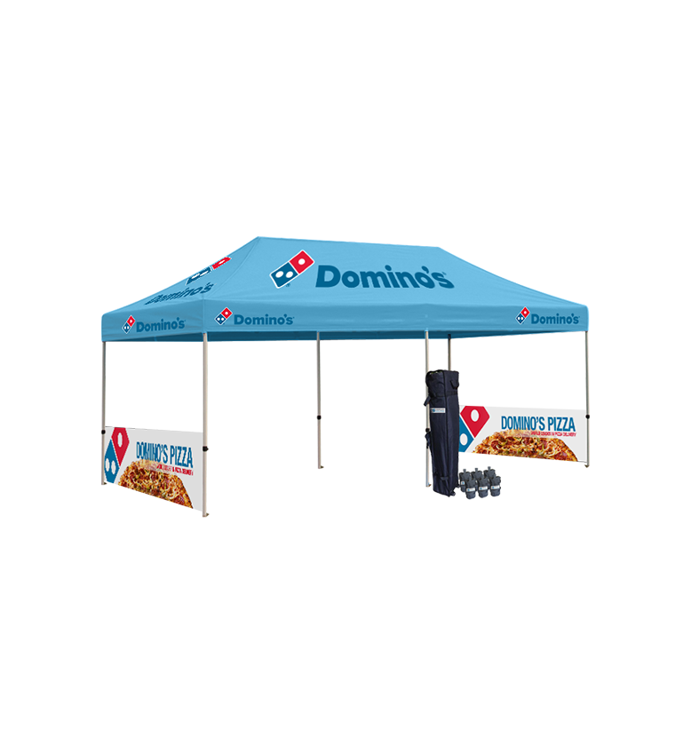 10x20 Canopy – 2 Side Half Walls