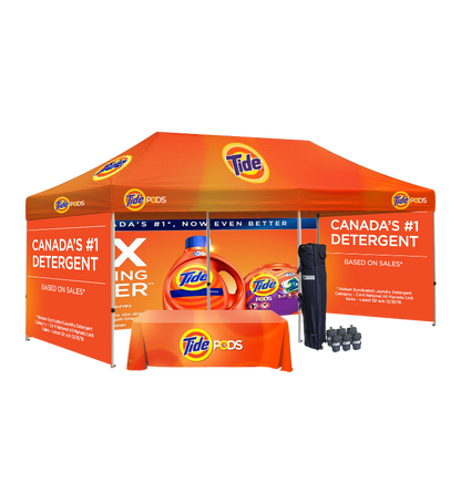 10x20 Canopy – 3 Full Walls & Table Throw