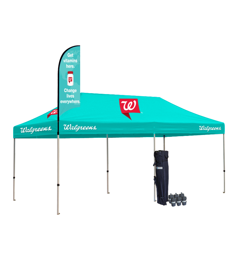 10x20 Canopy – 9ft Feather Flag
