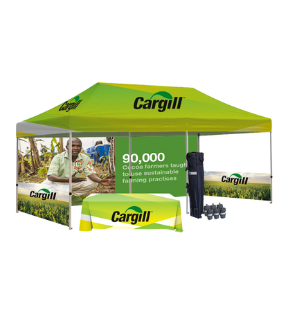 10x20 Canopy – Back, 2 Half Walls & Table Throw