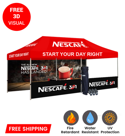 10x20 Canopy – Back Wall & Half Wall