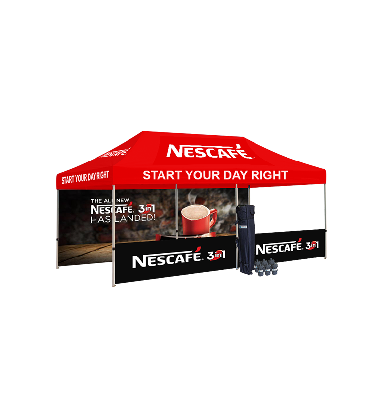 10x20 Canopy – Back Wall & Half Wall