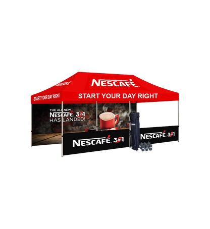 10x20 Canopy – Back Wall & Half Wall