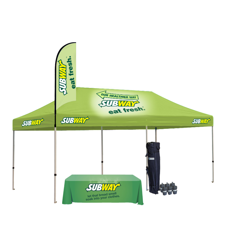 10x20 Canopy – Table Throw & 9ft Flag