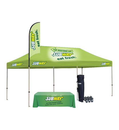 10x20 Canopy – Table Throw & 9ft Flag